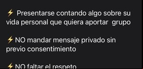 Las reglas a cumplir que propusieron en el grupo de "Solos y solas" de Villa Ballester.