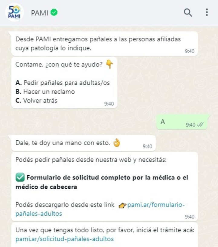 El robot facilita formularios y orienta sobre cómo hacer los trámites. Imagen: Captura.