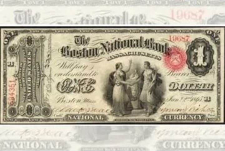 Existen muy pocos, ya que fueron impresos y entregados a los bancos nacionales individuales en todo el país en 1861.