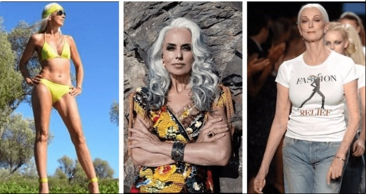 Carmen Dell'Orefice sigue modelando y luciendo su cuerpo sin importale la edad.