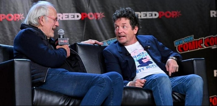 El emotivo reencuentro de Michael J. Fox y Christopher Lloyd en Nueva York. (Comic Com).