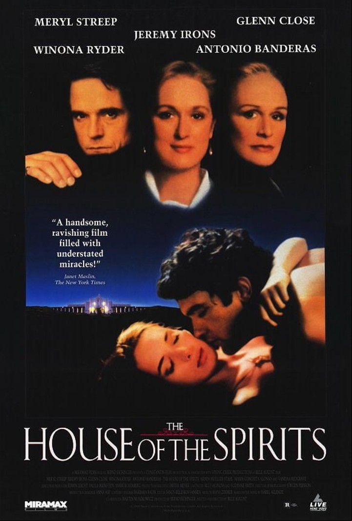 En 1993 la novela de Isabel Allende La casa de los espíritus fue llevada al cine de la mano de Meryl Streep, Glenn Close, Jeremy Irons, Winona Ryder y Antonio Banderas.