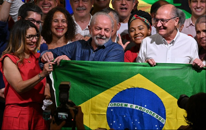 Lula Da Silva dio su primer discurso como presidente electo. Foto Nelson Almeida / AFP.