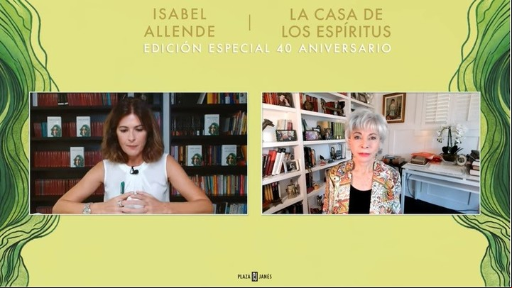 Evento virtual del jueves de la editorial Penguin Random House con Isabel Allende. Captura de pantalla