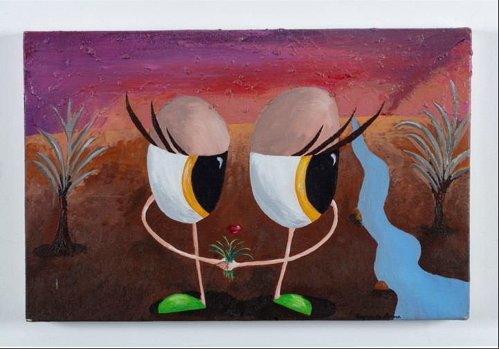 Obsesión, 1995, de Fernanda Laguna. Acrílico sobre tela, 26 x 40 cm. Colección particular.