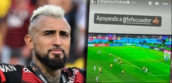 ¿Burla o sincero apoyo? La publicación del chileno Arturo Vidal mirando la eliminación de Ecuador