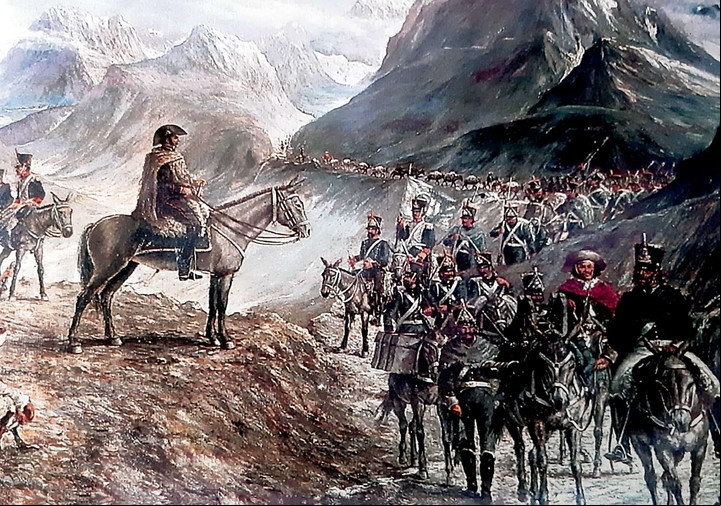 Cruce de la cordillera de los Andes.