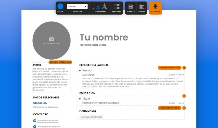 Una plantilla de CV, el punto de partida. Imágenes: RMO.