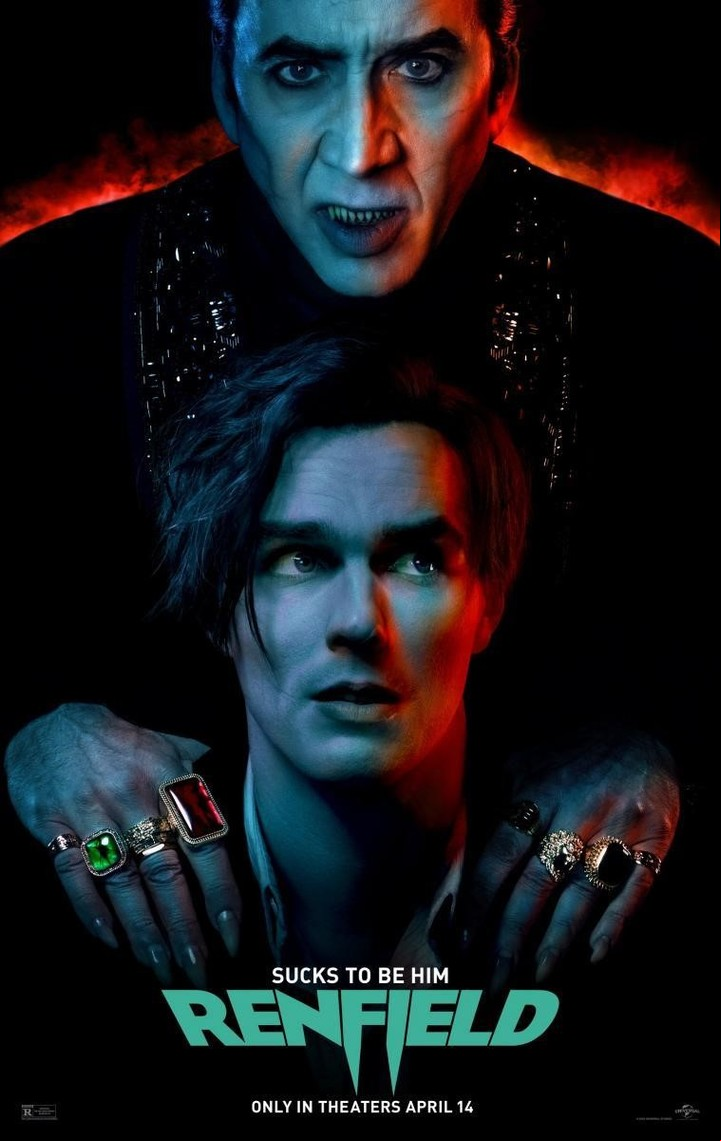 Póster oficial de la película. "Renfield" llegaría a los cines a mediados de abril.
