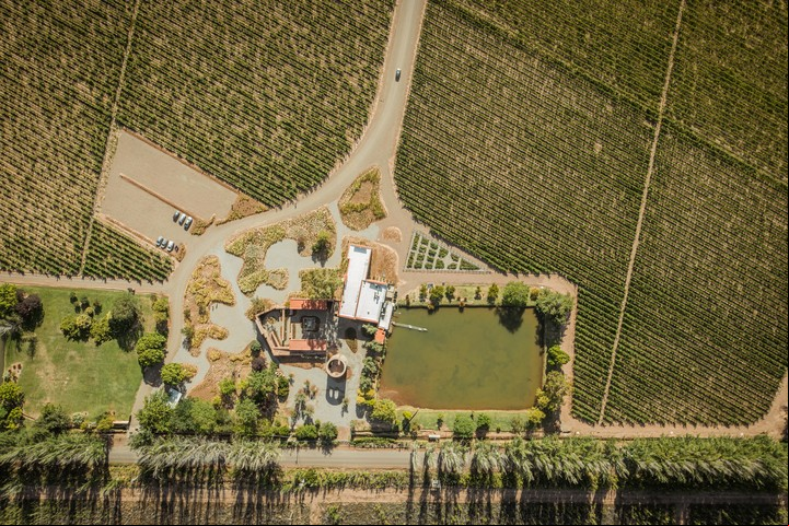 Vista aérea de Angélica Cocina Maestra y la finca donde está ubicada.