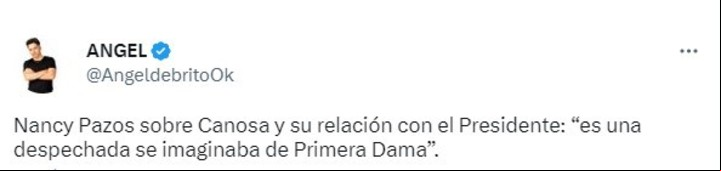 El tweet de Ángel de Brito sobre Nancy Pazos.