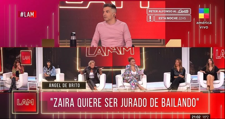 Ángel de Brito y sus istas criticaron a Zaira Nara. Captura TV