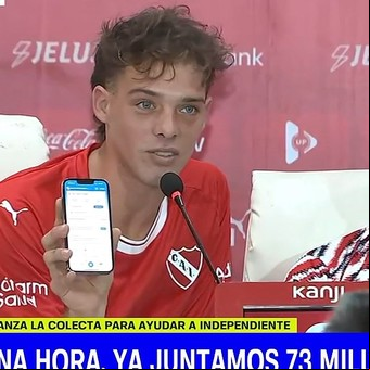 La reacción de Maratea cuando vio que juntó $ 74 millones en una hora en la colecta para salvar a Independiente