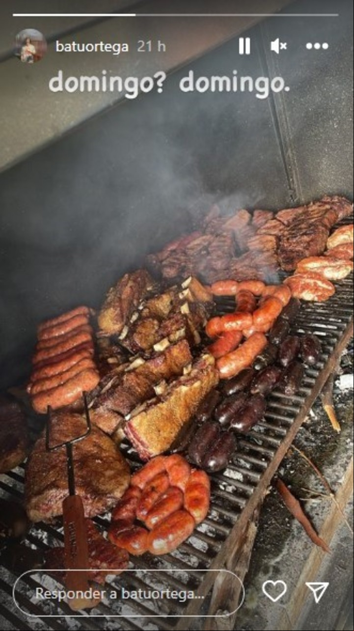 Bautista Ortega, en el asado de su abuelo.