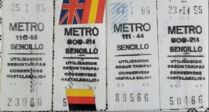 Boletos. Pasajes de Andrea y su hermano del metro por diferentes viajes por Europa.
