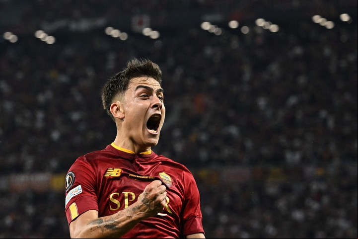 Dybala al festejar su gol. (AFP)