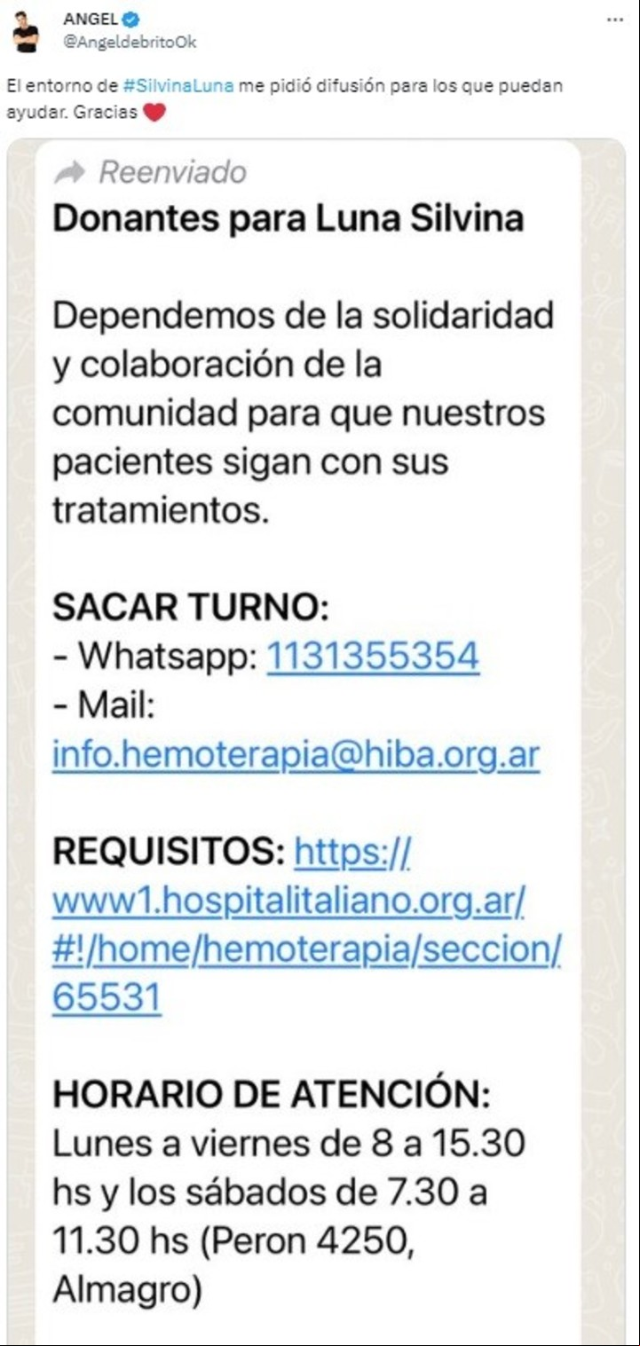 El tweet de Ángel de Brito.