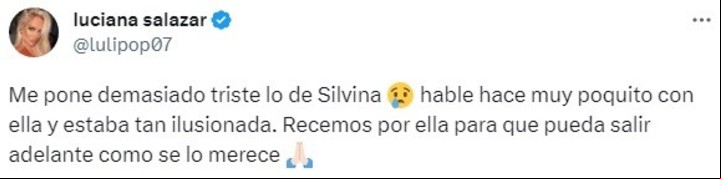 El tweet de Luciana Salazar.