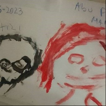 El primer dibujo de Tiziano en el hospital: cuatro meses luchando por sobrevivir