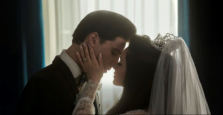 Jacob Elordi como Elvis, y Cailee Spaeny como su esposa en el filme de Sofia Coppola.
