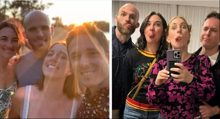 Las dos parejas que se divorciaron y crearon un "matrimonio" de a cuatro (Instagram/@thewright_rachel).