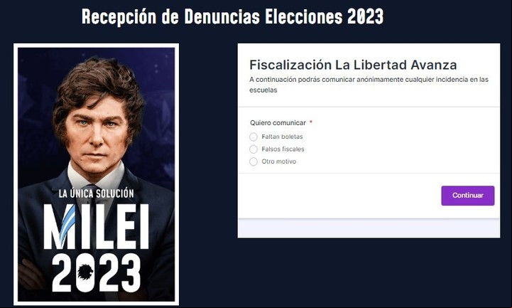 El formulario que difundió La Libertad Avanza.