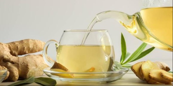 Ingredientes para un té verde con jengibre