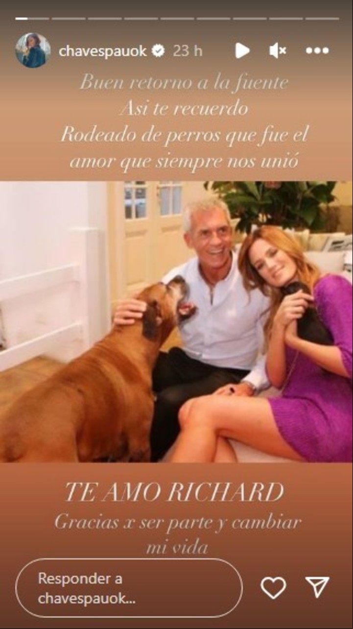 La historia que Paula Chaves subió a su Instagram tras la muerte de Ricardo Piñeiro.