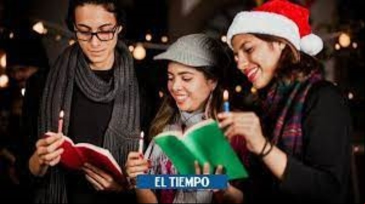 Imagen del prestigios diario El Tiempo de Colombia difundiendo gente participando de las Novenas de Aguinaldos, en los 9 días previos a la Navidad.