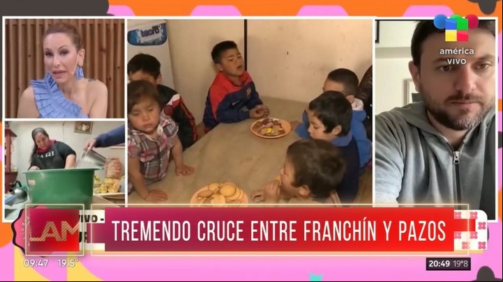 Nancy Pazos y Analía Franchín se volvieron a cruzar durante una entrevista a Juan Grabois. Captura de TV