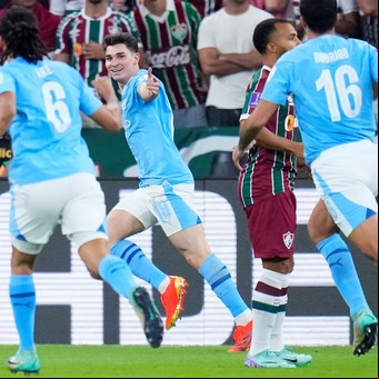 Julián Álvarez y su increíble gol a los 39 segundos y de pecho, nuevo récord en la final del Mundial de Clubes