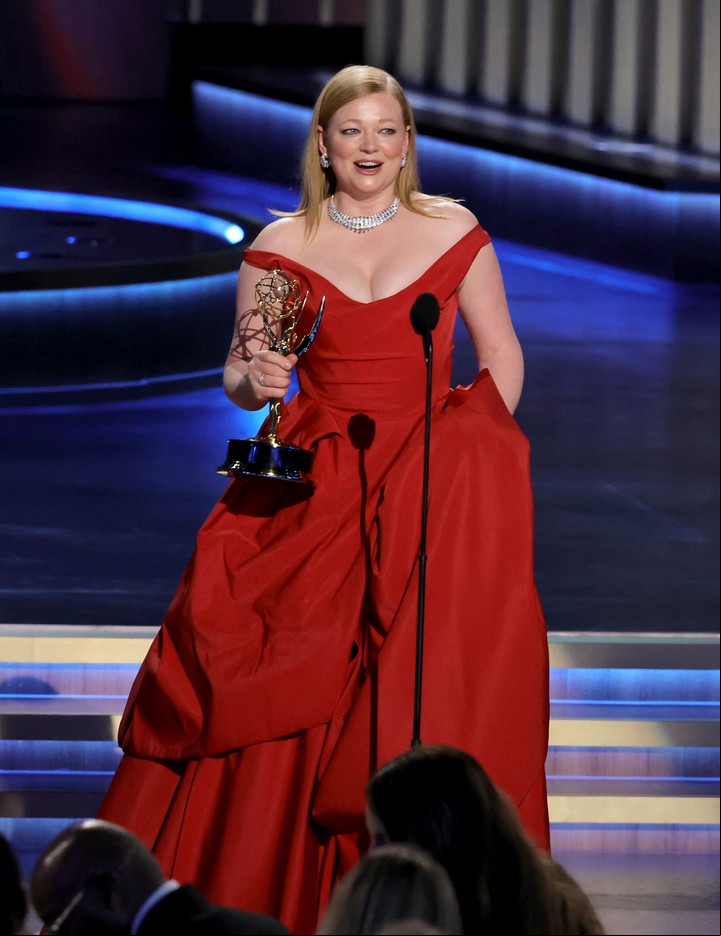 Sarah Snook ganó como mejor actriz protagónica en Drama, por "Succession". Foto AFP