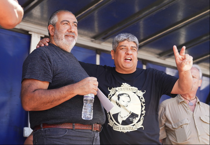 Daer y Moyano durante el primer paro de la CGT realizado a poco de asumir Milei. Foto MARCELO CARROLL .jpg Z Invitado
