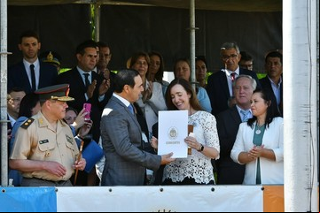 Gustavo Valdés pidió “más federalismo” y “recursos” para las provincias en un acto con presencia de Victoria Villarruel