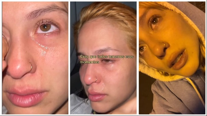 Flor Vigna llora por Luciano Castro. Fotos: capturas video Instagram.