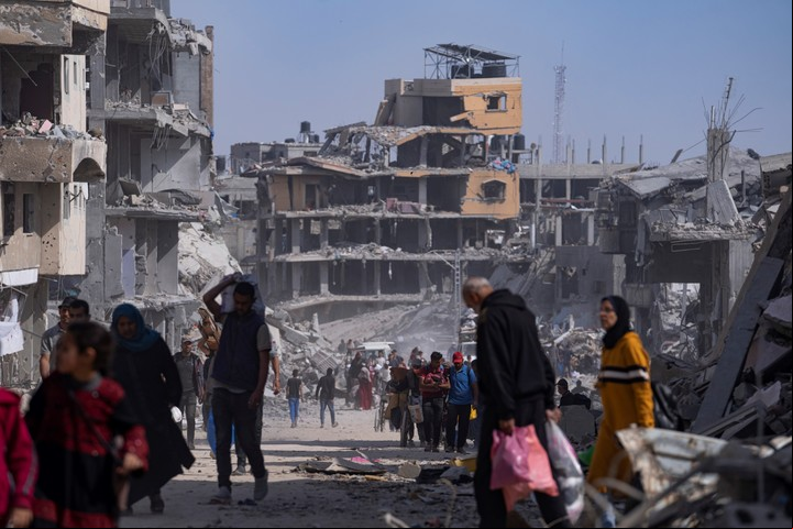 Khan Younis, destruida tras la ofensiva de Israel en Gaza. Foto AP