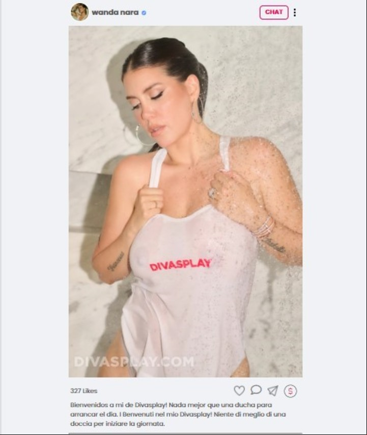 El primer posteo de Wanda Nara en DivasPlay.
