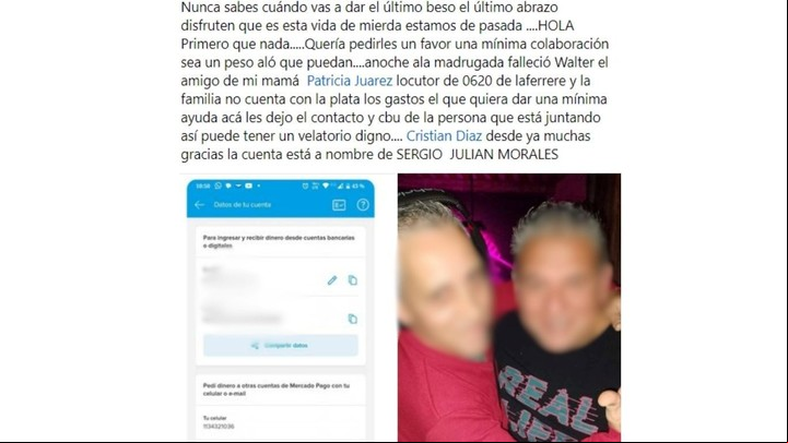 La publicación que dejó en un grupo de Facebook la hija de Patricia.