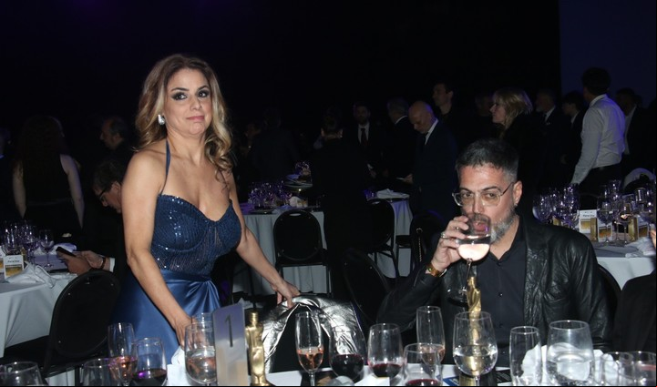 Marina Calabró y Rolando Barbano en los Martín Fierro de Radio. Foto: Movilpress.