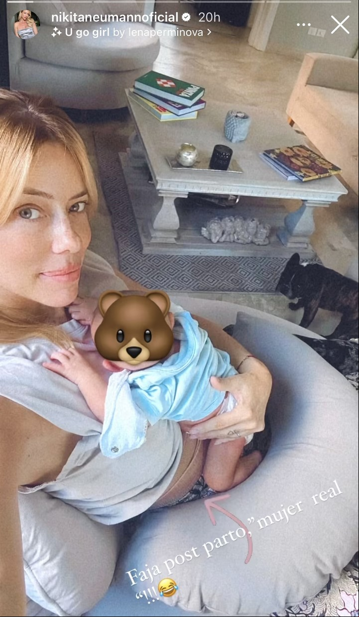 Nicole Neumann se mostró a cara lavada con su bebé, Cruz.