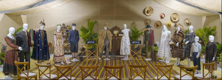 Vestuarios (L to R) Esposa Melquiades Mago del circo que llega a Macondo Amaranta uniformes militares José Arcadio Buendía (joven) en el Páramo Éxodo vestido matrimonio Úrsula Coronel Aureliano Remedios Cataure Visitación (niño) Rebeca (niña) . Cr. Mauro González / Netflix ©2024