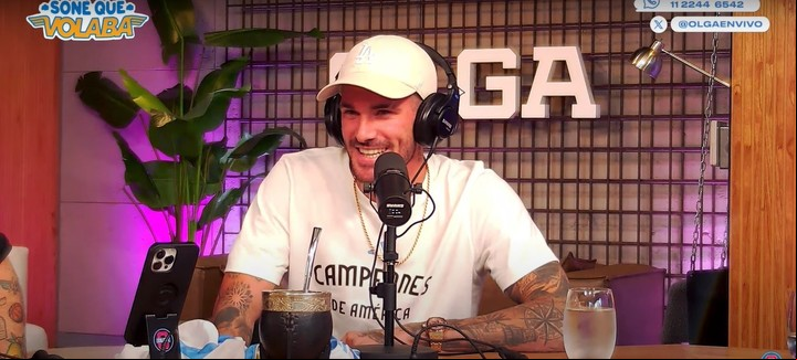 Rodrigo De Paul y sus confesiones en Olga. Foto: YouTube.