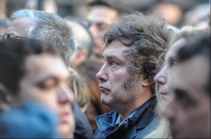 Javier Milei participó en el acto por los 30 años del atentado contra la AMIA en julio del año pasado. Foto: Federico López Claro