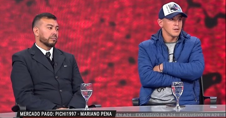 Mariano Peña, hermano de Loan, y el abogado Roberto Méndez, en A24.
