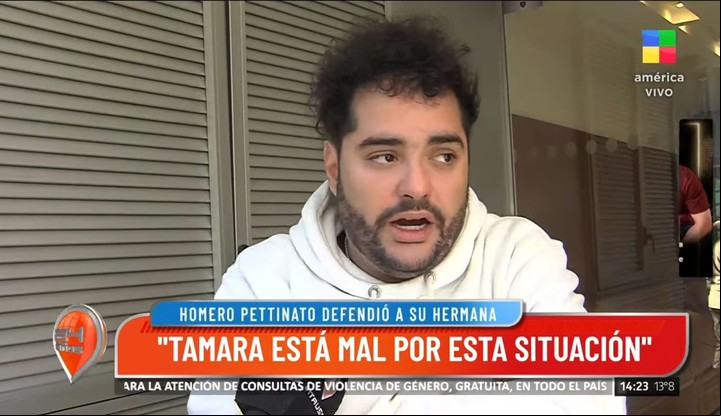 Homero Pettinato contó cómo fue el diálogo con su hermana Tamara, tras la filtración del video con Alberto Fernández. Captura TV
