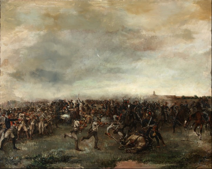 La batalla de San Lorenzo, bautismo de fuego del Regimiento de Granaderos a caballo y el único combate luchado por el Regimiento y San Martín en territorio argentino. Imagen: Villanueva.