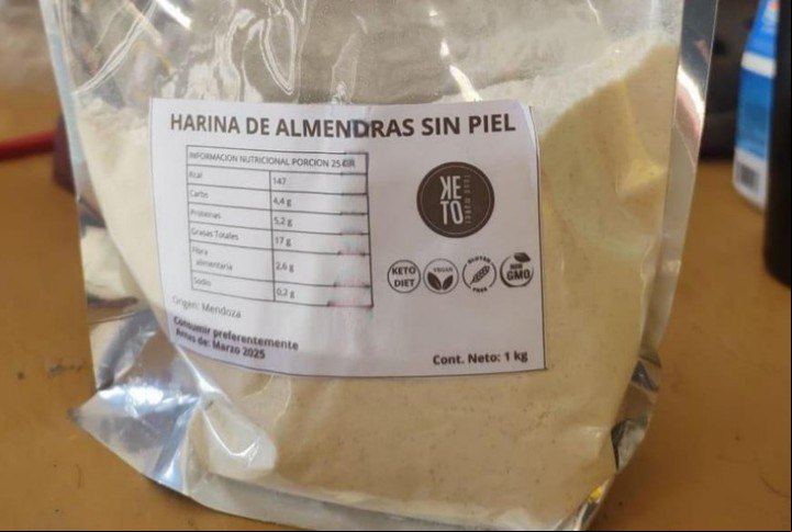La harina de almendras sin piel Marca KETO food maker fue considerada "ilegal" por ANMAT.