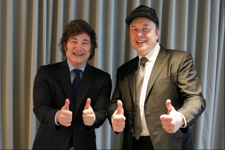 Milei con Elon Musk durante una reunión, este lunes en Nueva York.