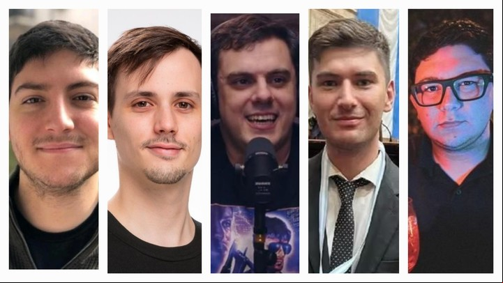 Juan Carreira (Juan Doe), Lucas Luna (Sagaz Luna), Daniel Parisini (Gordo Dan), Tomás Jurado (El Peluca Milei) y Ezequiel Acuña (El Pasante OK).