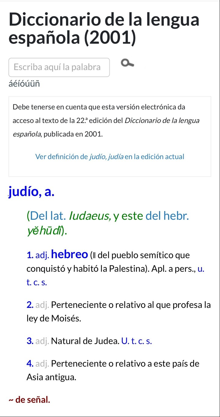 La edición online 2001 del Diccionario de la Lengua Española ya no contiene la quinta acepción ofensiva.